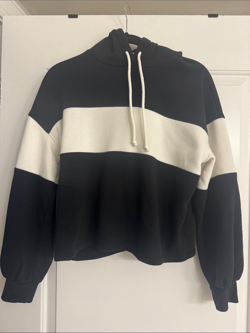 Z Supply Black Hoodie with White Drawcords